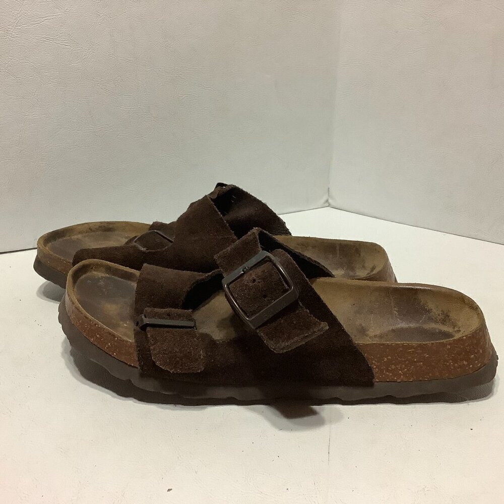 Betula Birkenstock Brown Suede Leather Arizona Sandals Size 245 Narrow Width - Picture 4 of 13